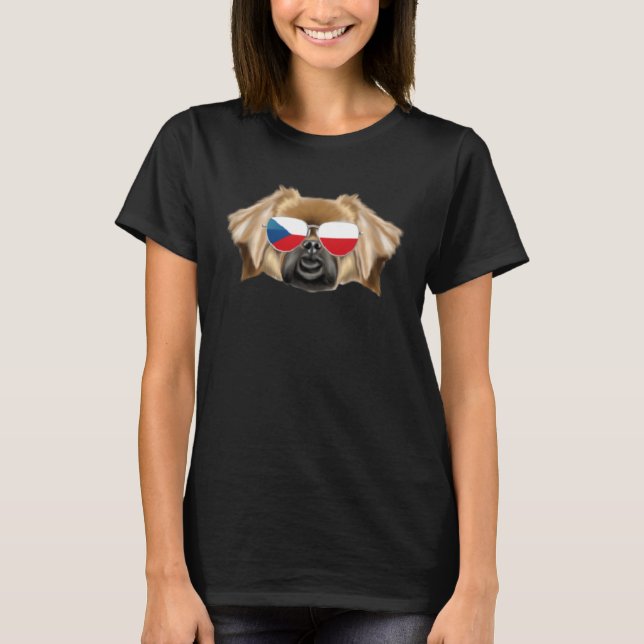 Camiseta Czech Flag Tibetan Spaniel Dog Czech Republic Pock (Anverso)