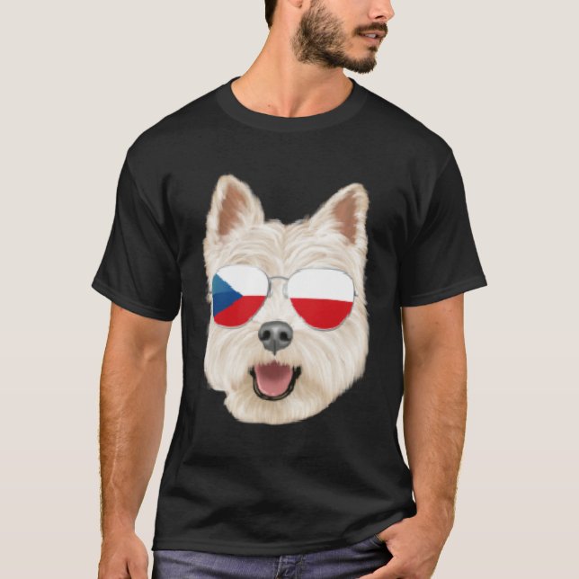 Camiseta Czech Flag West Highland White Terrier Czech Repub (Anverso)