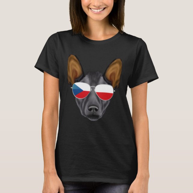 Camiseta Czech Flag Xoloitzcuintli Dog Czech Republic Pocke (Anverso)