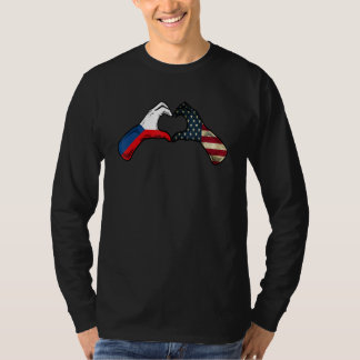 Camiseta Czech Republic American USA Flag   USA Czechia Hea