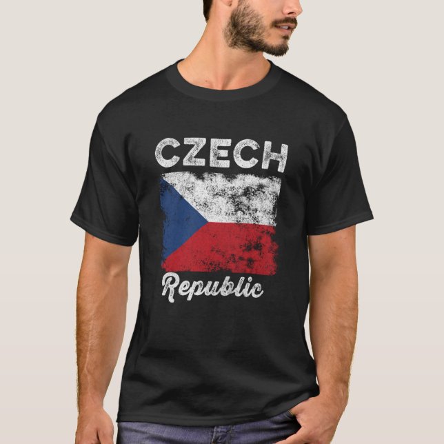 Camiseta Czech Republic Flag Distressed Men Women Kids Czec (Anverso)