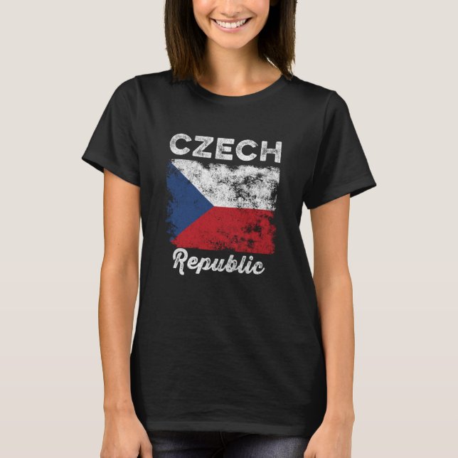 Camiseta Czech Republic Flag Distressed Men Women Kids Czec (Anverso)