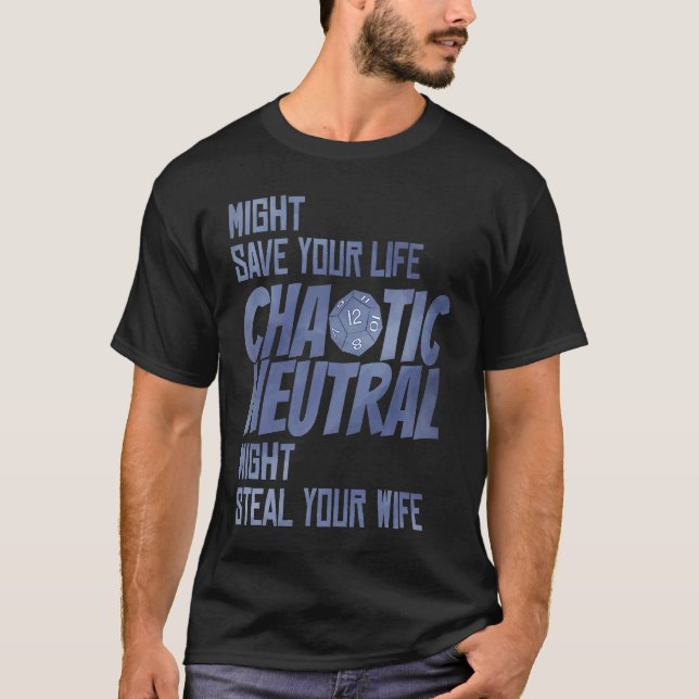 Camiseta D20 Critical Roles Dice Tabletop Chaotic Neutral D (Anverso)