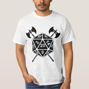 Camiseta D20 dados con ejes