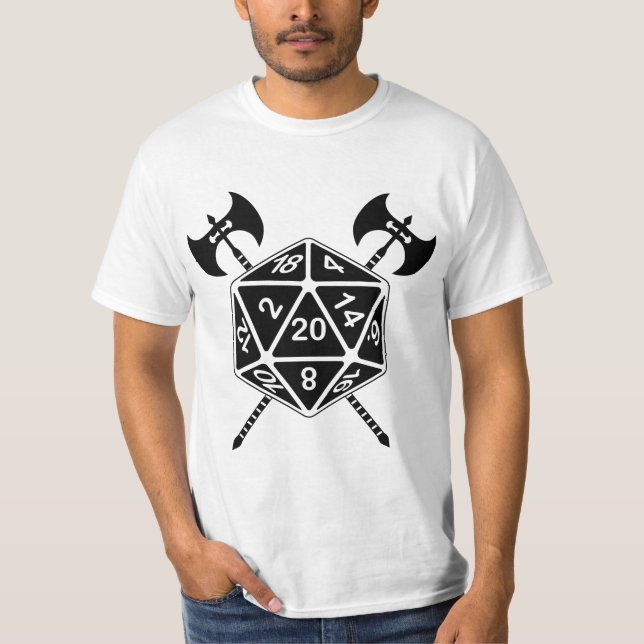 Camiseta D20 dados con ejes (Anverso)