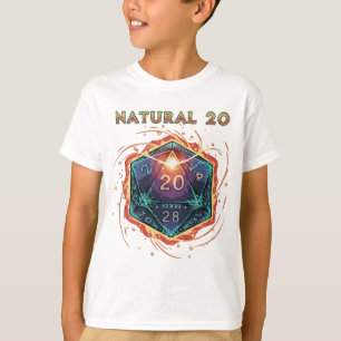 Camiseta D20 de Fuego Natural 20 Crítico Épico de D&D