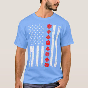 Camiseta D20 Dice 4 de julio Bandera USA Tabletop Dragons R