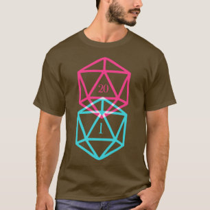 Camiseta D20 Dice Crítico Fail y Natural 20 Tabletop RPG