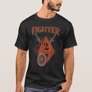 Camiseta D20 Dice Fighter Rpg Clase Tabletop Roleplay Ga