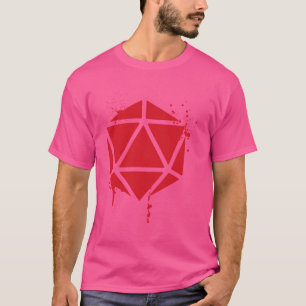 Camiseta D20 Dice Sangre Rojo Paint Tabletop Gaming RPG