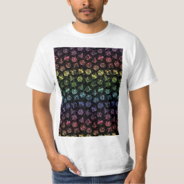 Camiseta D20 Dice Set Pattern (Arcoiris) Gráfico T-Shirt