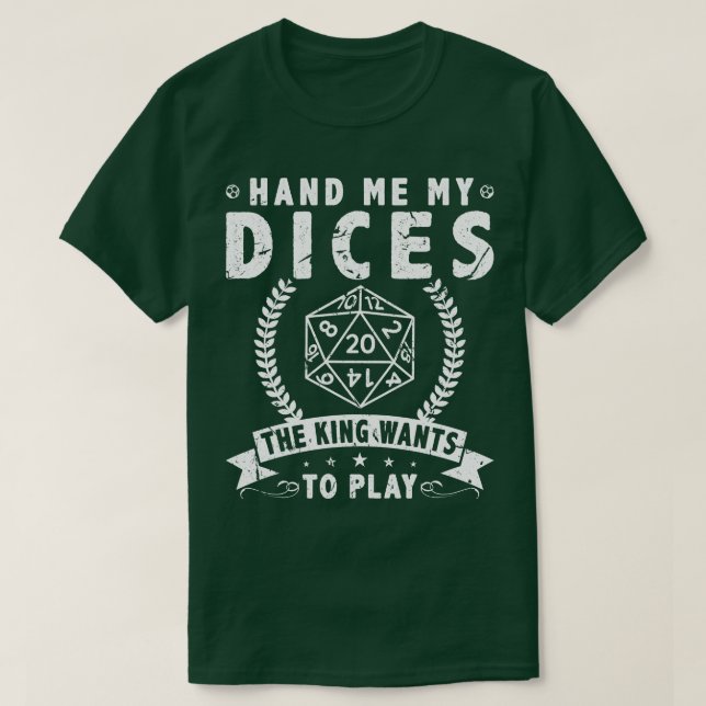 Camiseta D20 Dice Tabletop RPG Roleplay 1 (Diseño del anverso)