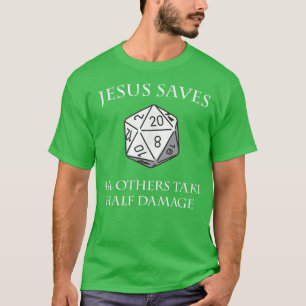 Camiseta D20 Jesús sacude a todos los demás y se lleva la m