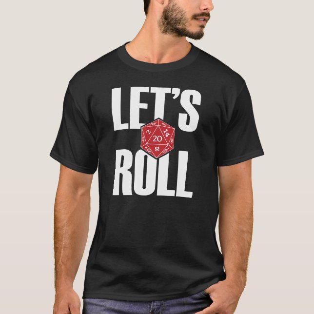 Camiseta D20 Let's Roll Shirt - Dark/Red (Anverso)