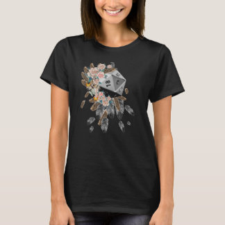 Camiseta D20 Plumas y Flores