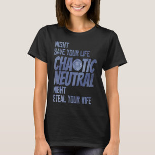 Camiseta D20 Roles Críticos Dado de Mesa Caótico Neutral D