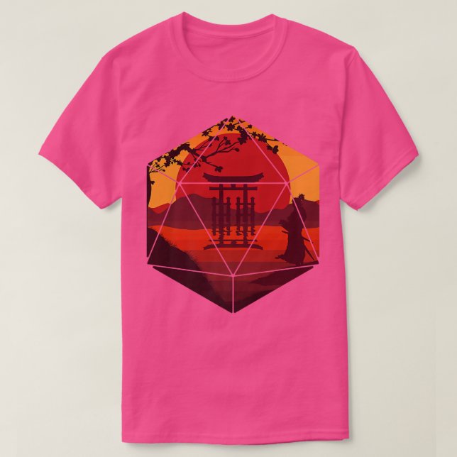 Camiseta D20 RPG Dice Art Dungeons Warrior Samurai Fantasy  (Diseño del anverso)
