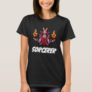 Camiseta D20 Rpg Dragones Mesa de Mazmorra Clase Hechicero