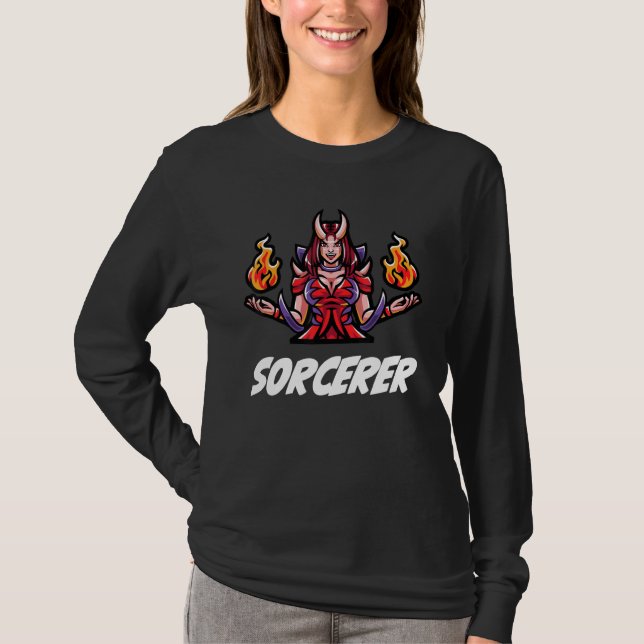 Camiseta D20 Rpg Dragons Tabletop Dungeon Clase Sorcerer (Anverso)