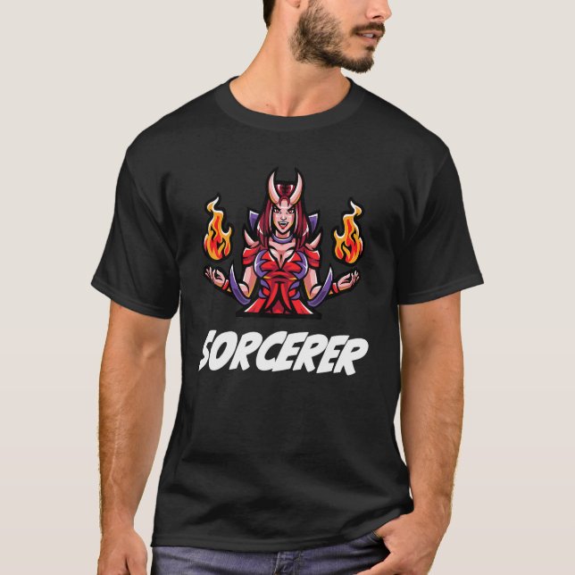 Camiseta D20 Rpg Dragons Tabletop Dungeon Clase Sorcerer (Anverso)