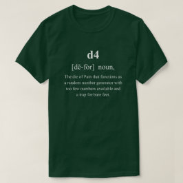 Camiseta d4 Juego de Dados Divertido Definición con Texto B