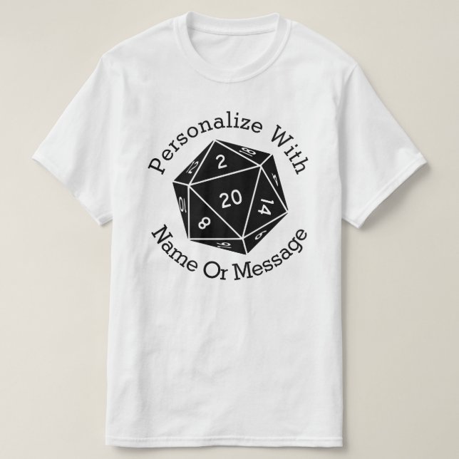 Camiseta D 20 dados laterales (Diseño del anverso)
