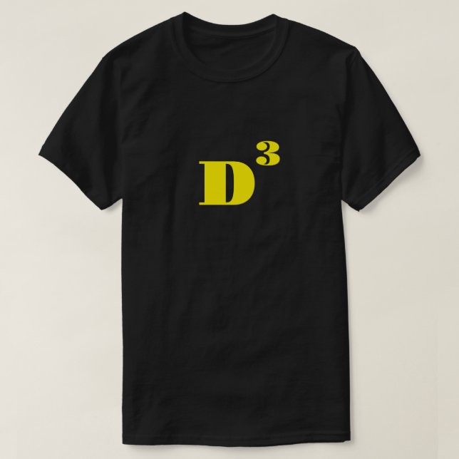 Camiseta D a Palabras D de tercera potencia (Diseño del anverso)