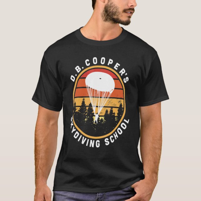 Camiseta D B  Cooper Skydiving School Cryptid Urban Legend (Anverso)