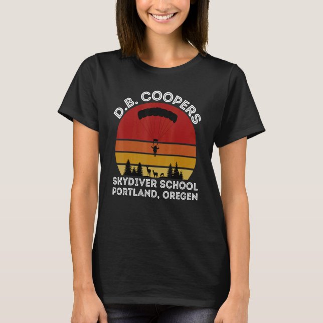 Camiseta D B Cooper Skydiving School Portland Oregon 2 (Anverso)