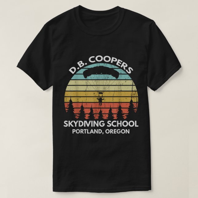 Camiseta D. B. Coopers Skydiving School Portland, Oregon Fu (Diseño del anverso)