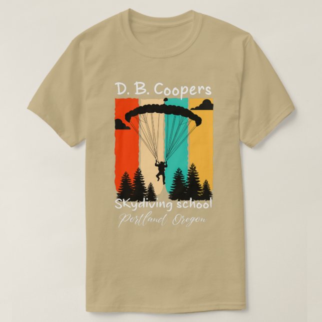 Camiseta D B Coopers Skydiving School Portland Oregon Fu (Diseño del anverso)
