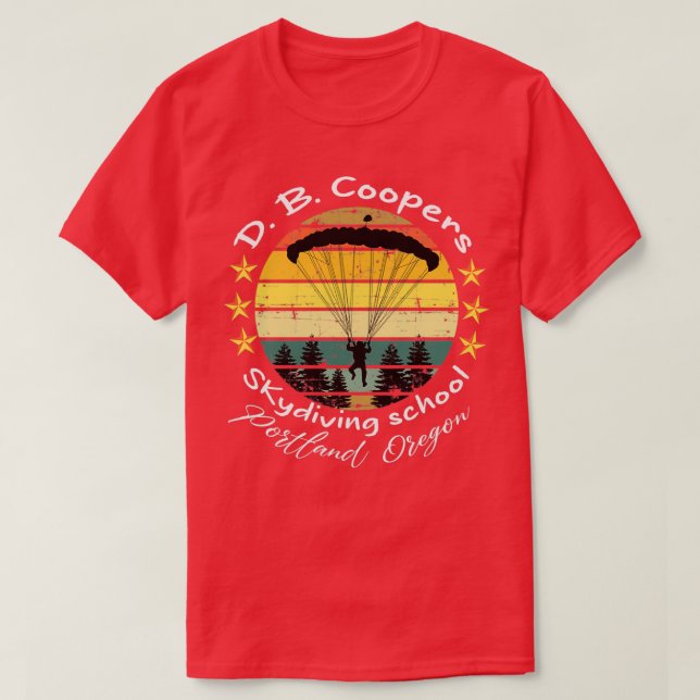 Camiseta D B Coopers Skydiving School Portland Oregon Funny (Diseño del anverso)