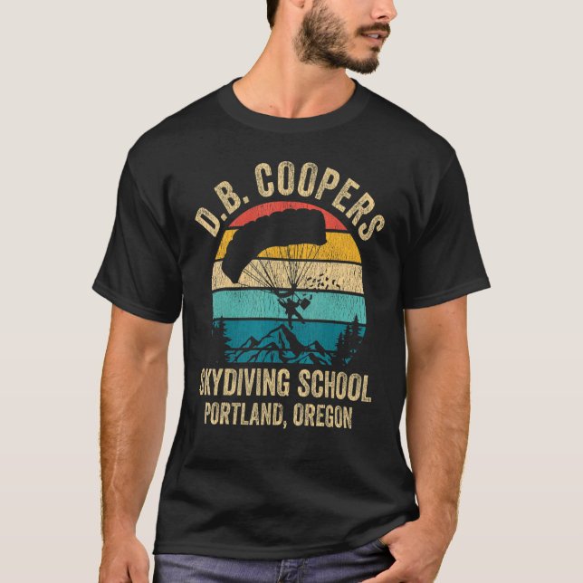 Camiseta D B Coopers Skydiving School Portland Oregon Vint (Anverso)