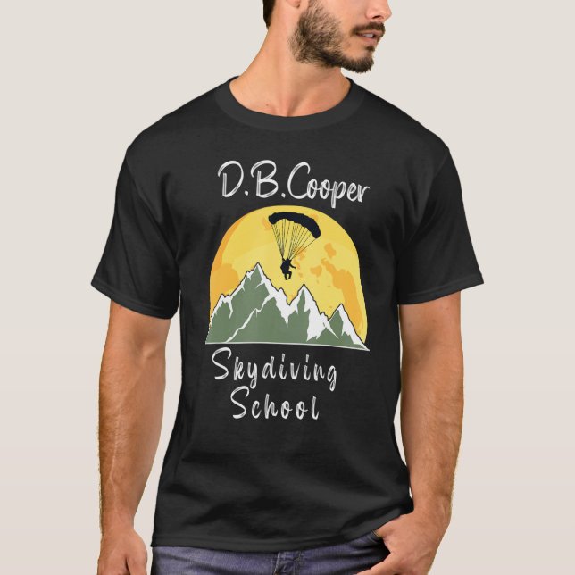 Camiseta D B Coopers Skydiving School Retro Sunset Moon (Anverso)