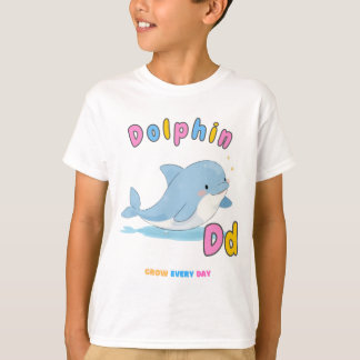 Camiseta "D es para delfín" Tee de alfabeto - Crecer cada d