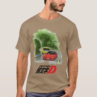 Camiseta D inicial Manga Acuarela Coches Amigos de carreras