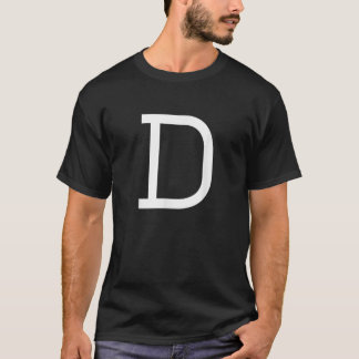 Camiseta D Letra alfabeto disfraz monograma diverso