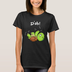 Camiseta D oh linda tortuga tendida en la espalda divertida
