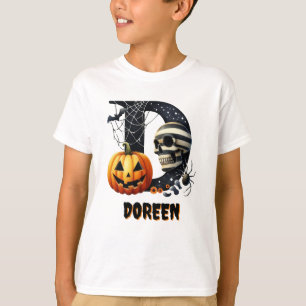 Camiseta D Truco o trato inicial Lindo Halloween