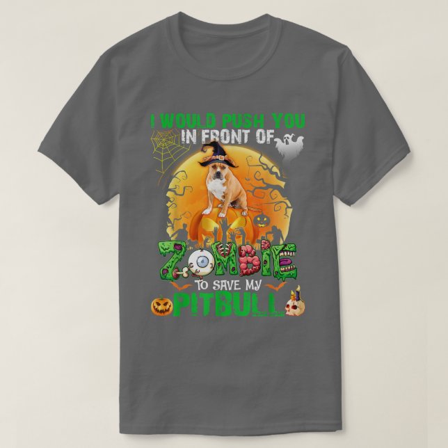 Camiseta Da Miedo Empujarte Frente A Los Zombis Para Salvar (Diseño del anverso)
