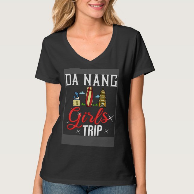 Camiseta Da Nang Vietnam City Trip Skyline Map Travel (Anverso)
