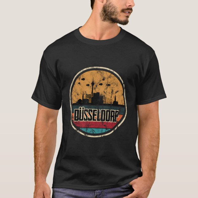Camiseta Dã ¼ Sseldorf Skyline Silhoutte (Anverso)