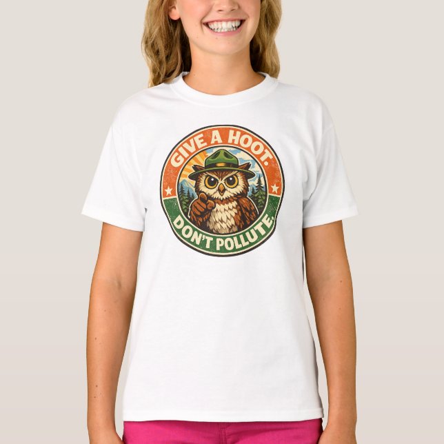 Camiseta Da Un Resoplido No Contamines Búho (Anverso)
