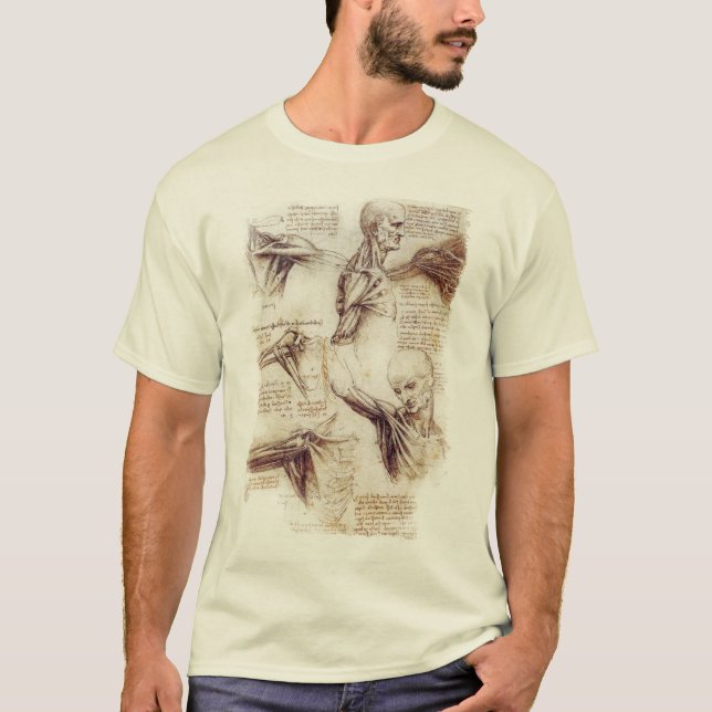 Camiseta da Vinci -- Bosquejo del hombro (Anverso)