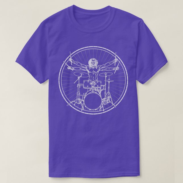 Camiseta Da Vinci Drummer Drum Music Gift (Diseño del anverso)