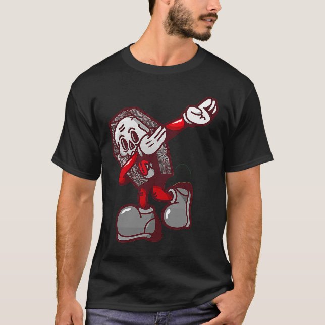 Camiseta Dab Dabbing Mover Skeleton Hombre Humano Coffin Mu (Anverso)