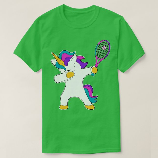 Camiseta Dab Dabbing Tenis Unicorn regalo de jugador de ten (Diseño del anverso)