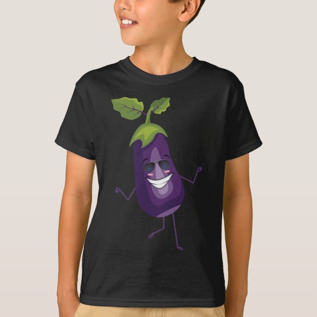 Camiseta Dab Eggplant Dancing Dabbing Eggplant Fruto (Anverso)