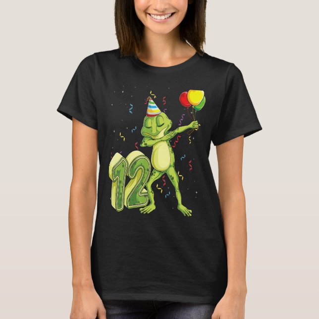 Camiseta Dab Frog 12th Birthday 12 Years Bday Ki (Anverso)