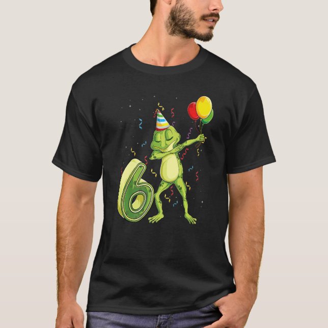 Camiseta Dab Frog Sexto Cumpleaños Seis Años (Anverso)